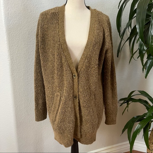 FREE PEOPLE Cloudy Day Cardigan Sweater in Camel - Picture 2 of 6